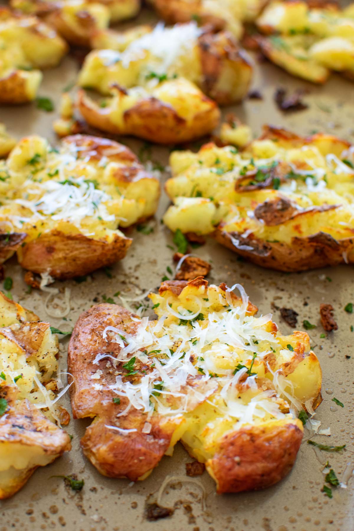 Smashed Red Potatoes - Oven Baked | Little Dairy On the ...